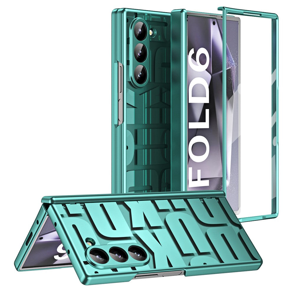 Til Samsung Galaxy Z Fold6 5G Etui Elektroplettering PC Telefoncover med Skærmbeskytter af Hærdet Glas