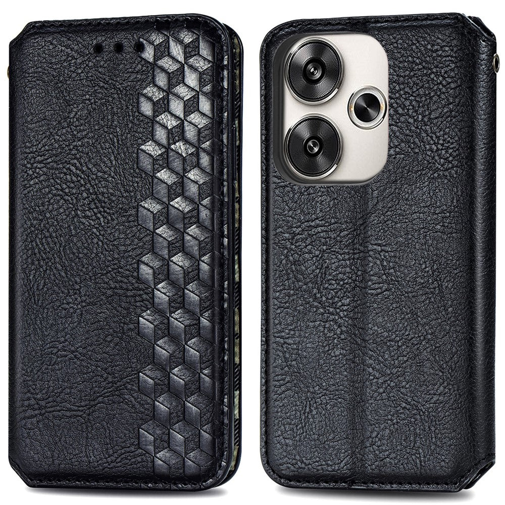 Xiaomi Redmi Turbo 3 5G / Poco F6 5G PU-læderetui med Rhombus Imprint-pung