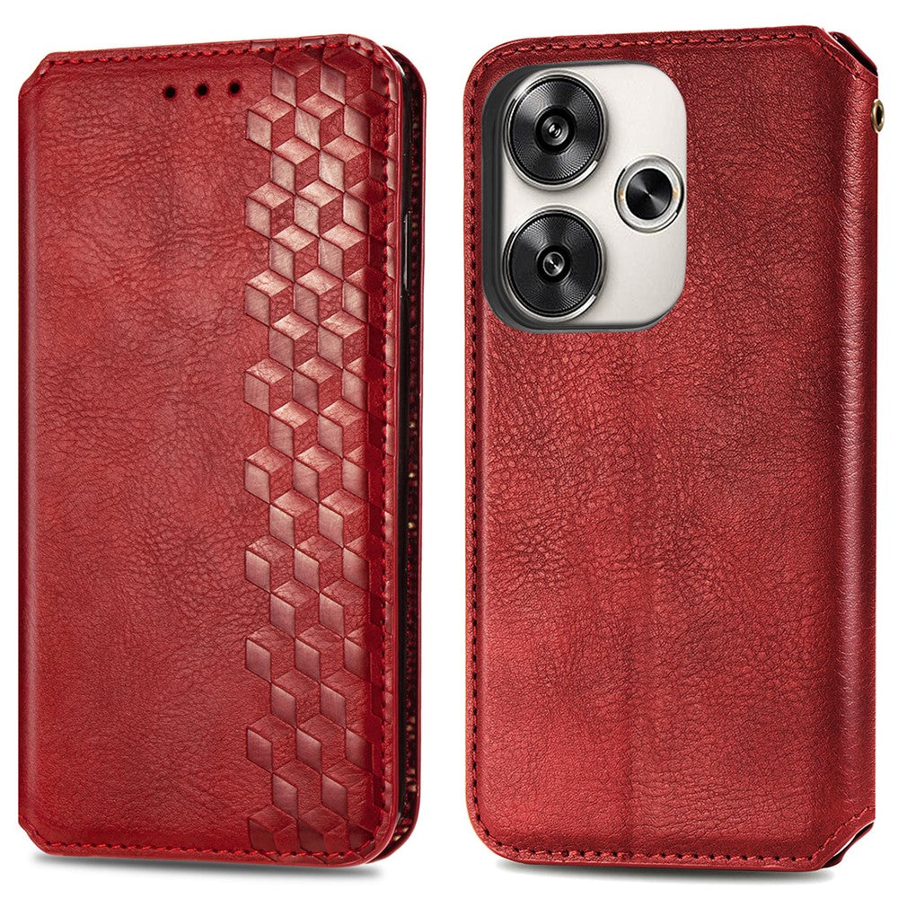Xiaomi Redmi Turbo 3 5G / Poco F6 5G PU-læderetui med Rhombus Imprint-pung