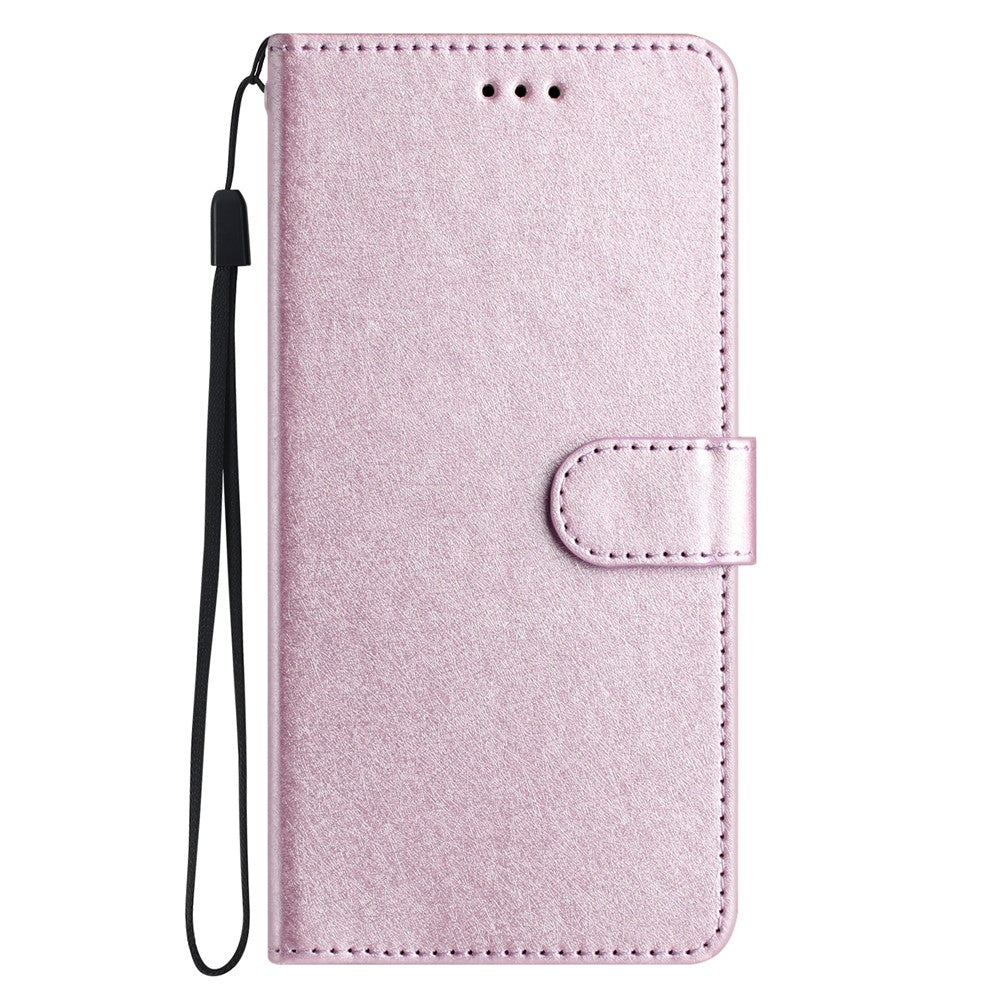 For iPhone 16 Plus Case Card Slot PU Leather Folio Phone Cover Silk Texture