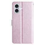 For iPhone 16 Plus Case Card Slot PU Leather Folio Phone Cover Silk Texture