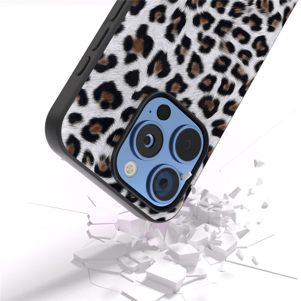 ABEEL For iPhone 16 Pro Max Case Leopard Pattern PU+TPU Back Phone Cover