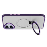 For iPhone 16 Magnetic Case TPU+Acrylic Drop Protection Kickstand Phone Cover