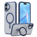 For iPhone 16 Magnetic Case TPU+Acrylic Drop Protection Kickstand Phone Cover