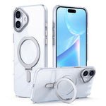 For iPhone 16 Magnetic Case TPU+Acrylic Drop Protection Kickstand Phone Cover
