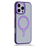 For iPhone 16 Pro Magnetic Case Anti-Drop TPU+Acrylic Kickstand Phone Cover