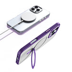 For iPhone 16 Pro Magnetic Case Anti-Drop TPU+Acrylic Kickstand Phone Cover