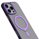 For iPhone 16 Pro Magnetic Case Anti-Drop TPU+Acrylic Kickstand Phone Cover