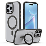 For iPhone 16 Pro Magnetic Case Anti-Drop TPU+Acrylic Kickstand Phone Cover