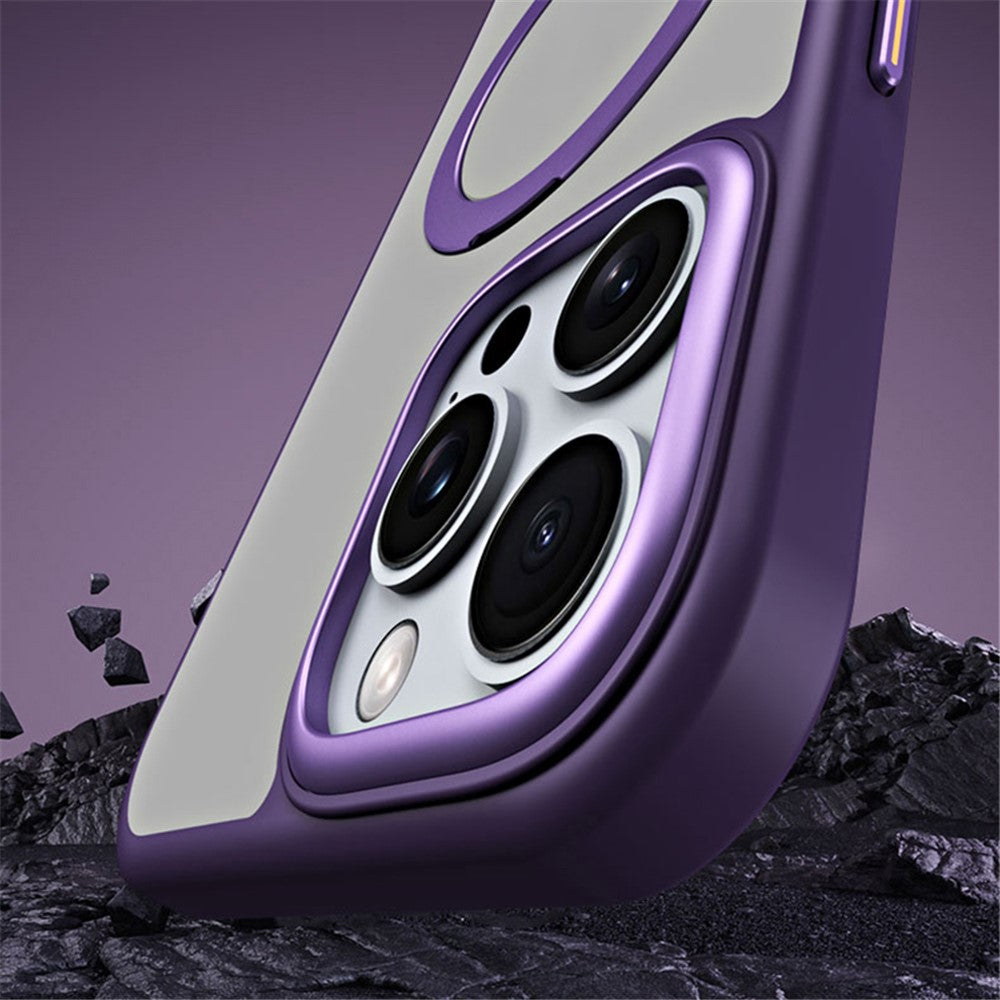 For iPhone 16 Pro Max Case Compatible with MagSafe TPU+Acrylic Kickstand Phone Cover