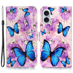 For iPhone 16 Plus Case Pattern Design Flip Leather Phone Cover with Strap