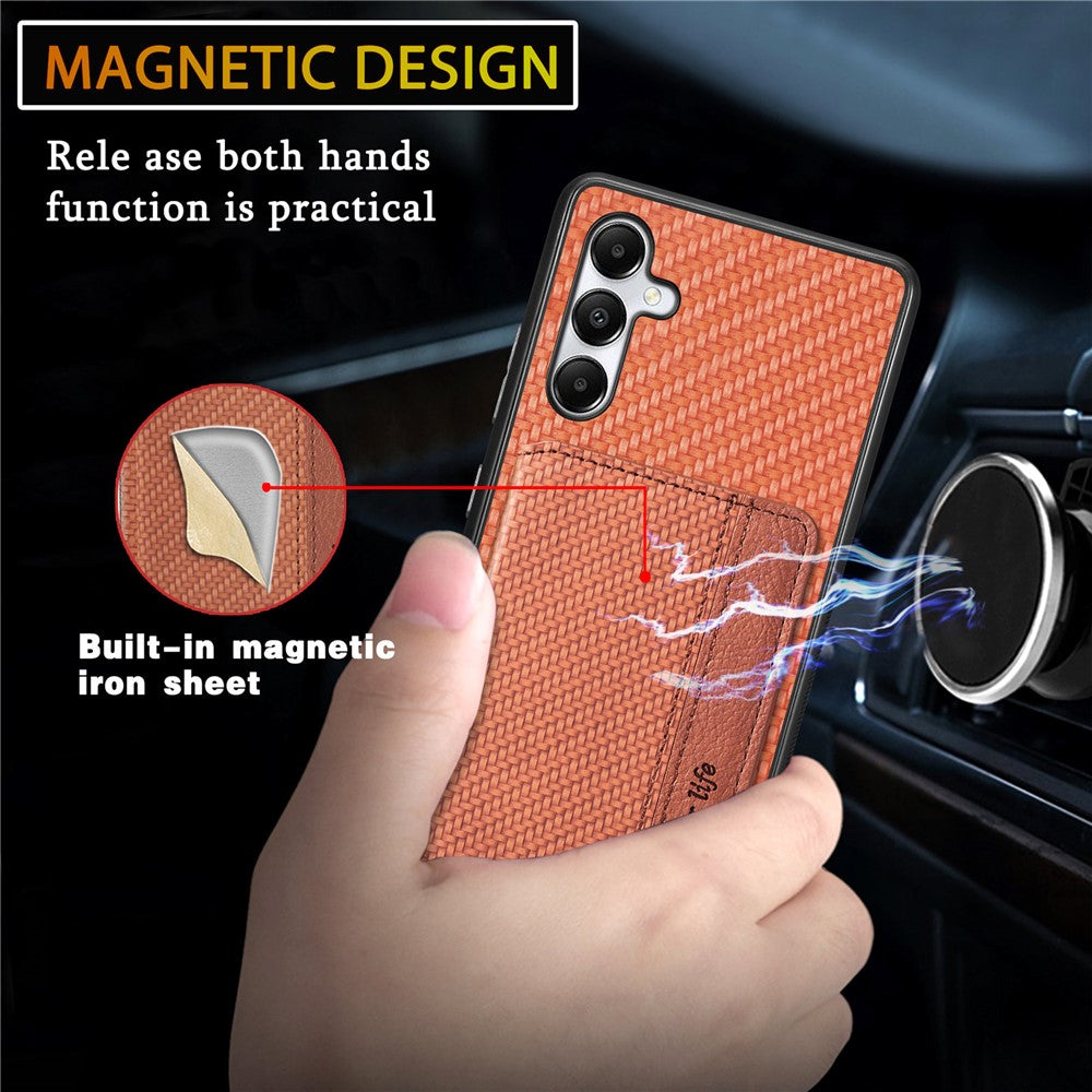For Samsung Galaxy A05s 4G Case Card Slots Leather Coated PC+TPU Phone Cover