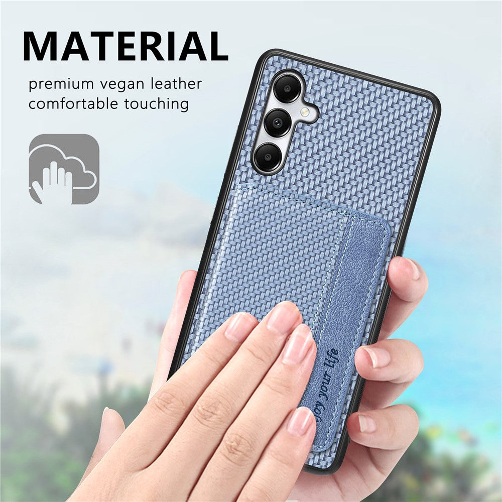 For Samsung Galaxy A05s 4G Case Card Slots Leather Coated PC+TPU Phone Cover