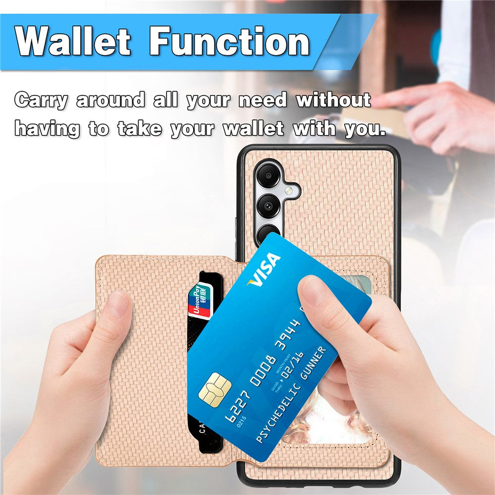 For Samsung Galaxy A05s 4G Case Card Slots Leather Coated PC+TPU Phone Cover