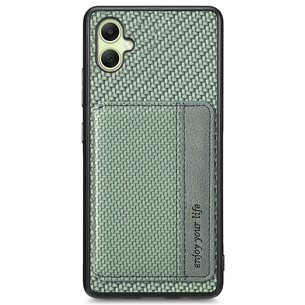 Samsung Galaxy A05 4G-skal med stativ, korthållare, läder+PC+TPU, mobilskal
