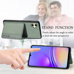 Samsung Galaxy A05 4G-skal med stativ, korthållare, läder+PC+TPU, mobilskal