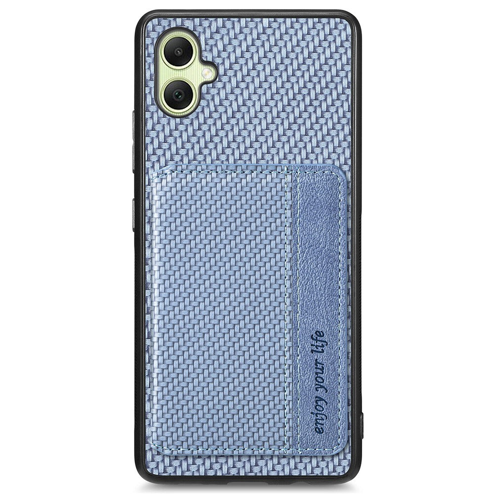 Samsung Galaxy A05 4G-skal med stativ, korthållare, läder+PC+TPU, mobilskal