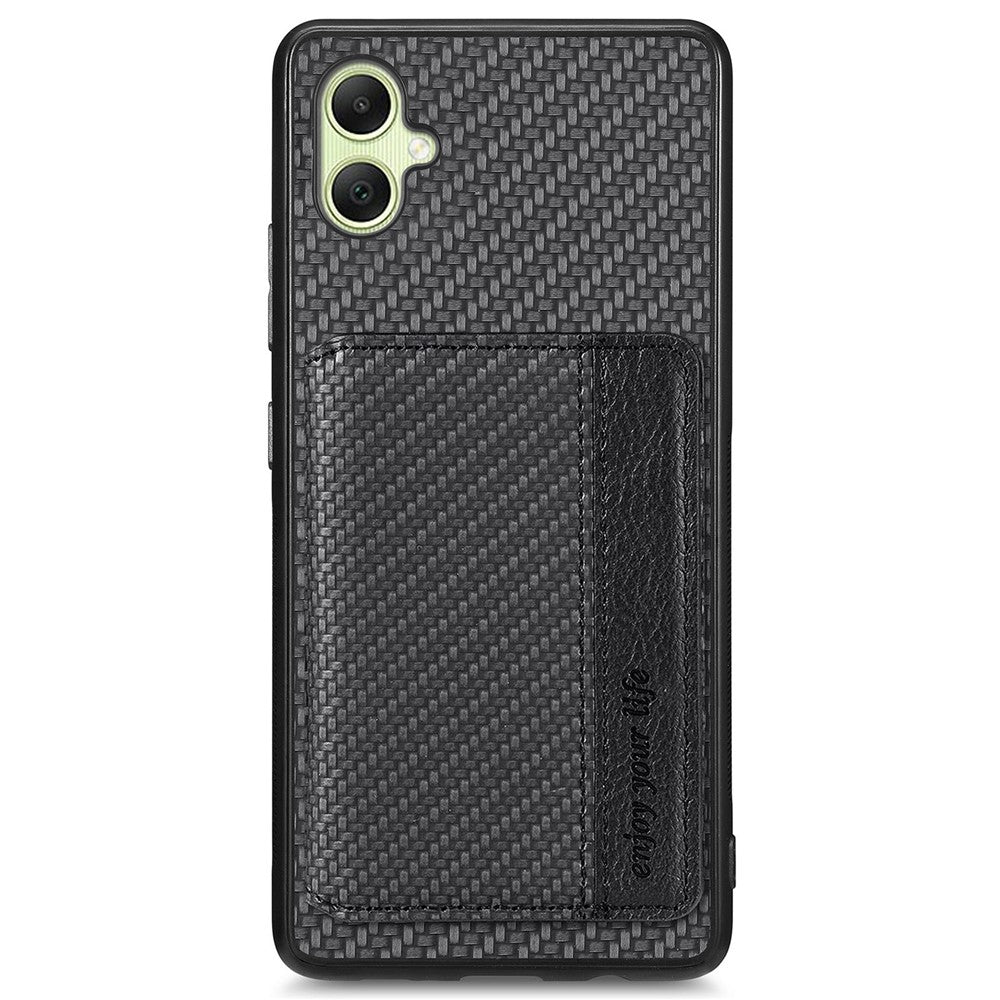Samsung Galaxy A05 4G-skal med stativ, korthållare, läder+PC+TPU, mobilskal