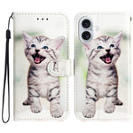 Til iPhone 16 Plus Lædercover Mønstertryk Pung Flip Telefoncover