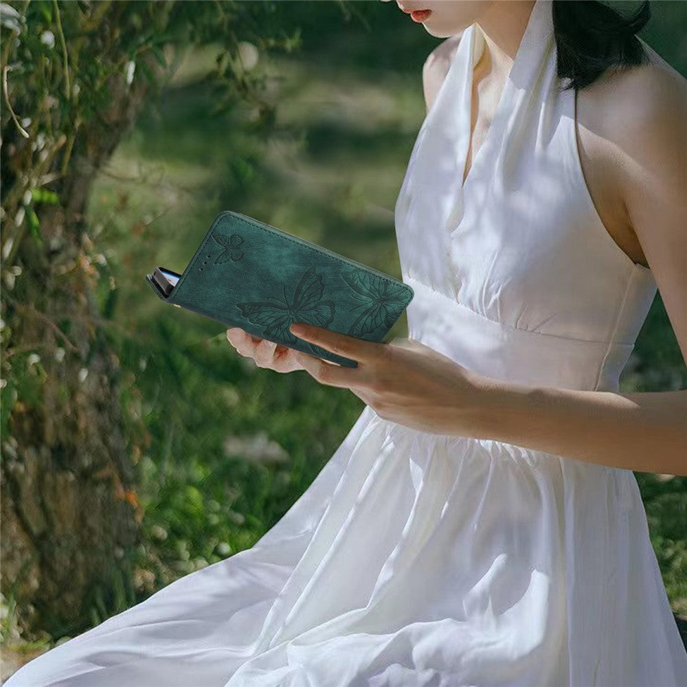 Til iPhone 16 Plus Cover Butterfly Flip Stand PU Læder Telefonetui