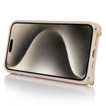 For iPhone 14 Pro Case Card Bag Ring Kickstand PU Leather+TPU Phone Cover with Shoulder Strap