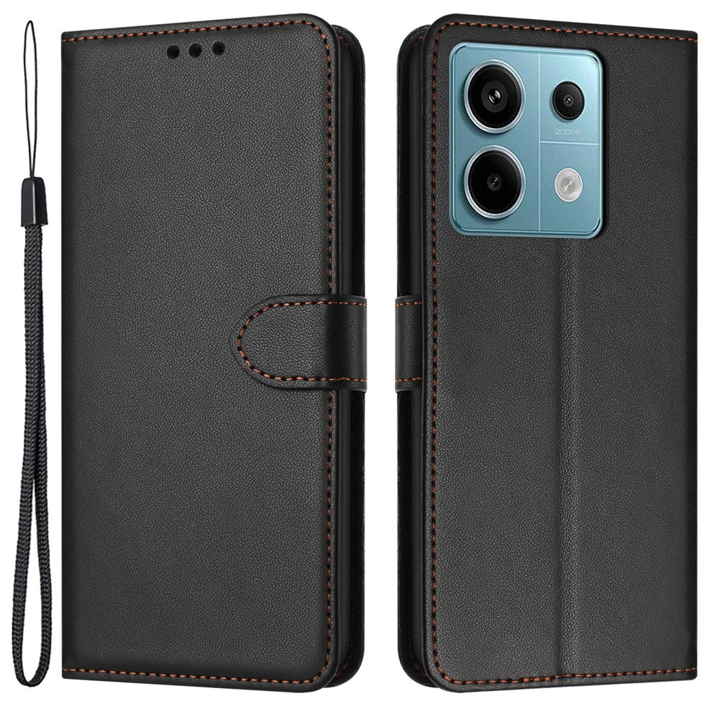 Xiaomi Redmi Note 13 5G-skal, stativ, plånboksfodral, läder