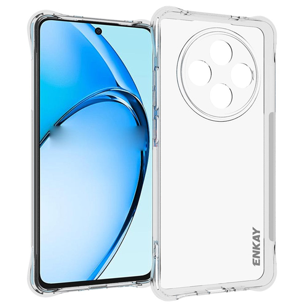 ENKAY HAT PRINCE För Oppo Reno12 F 5G Skal Hörnkrockkudde TPU Kristallklart mobilskal