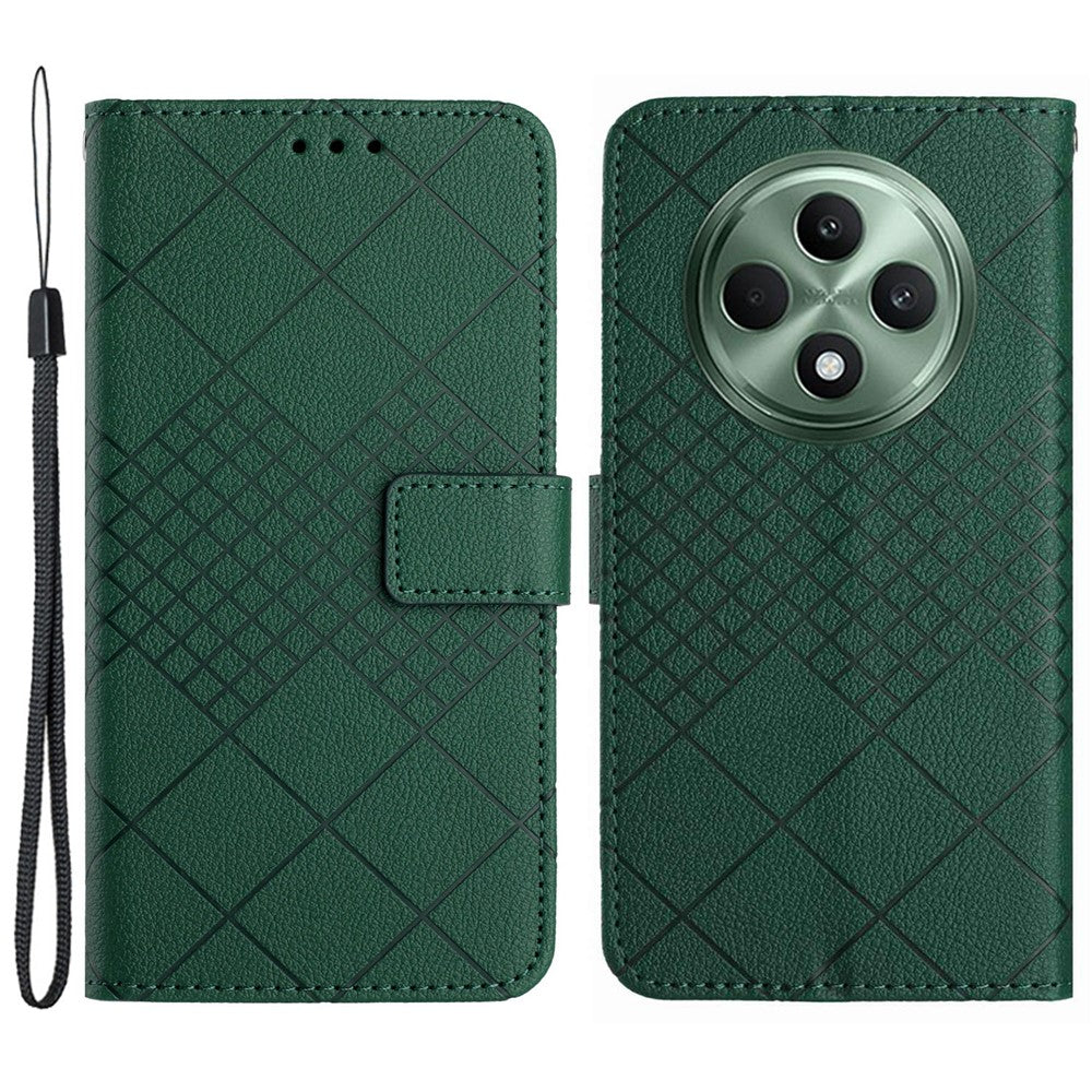 HT06 För Oppo Reno12 F 5G Skal PU Läder Plånboksfodral Flip Folio mobilskal
