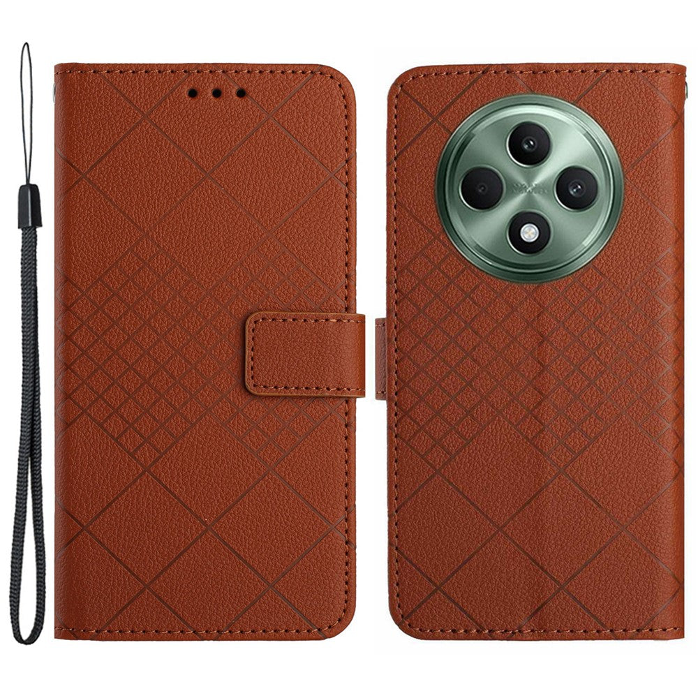 HT06 För Oppo Reno12 F 5G Skal PU Läder Plånboksfodral Flip Folio mobilskal