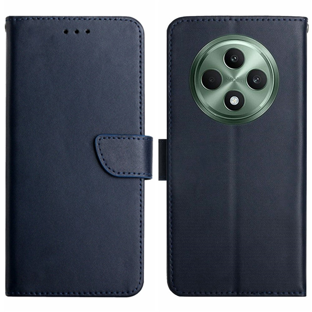 HT02 For Oppo Reno12 F 5G Case Genuine Cow Leather Nappa Texture Phone Cover