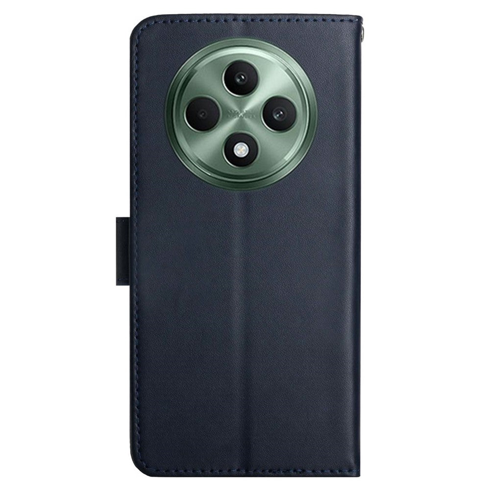 HT02 For Oppo Reno12 F 5G Case Genuine Cow Leather Nappa Texture Phone Cover