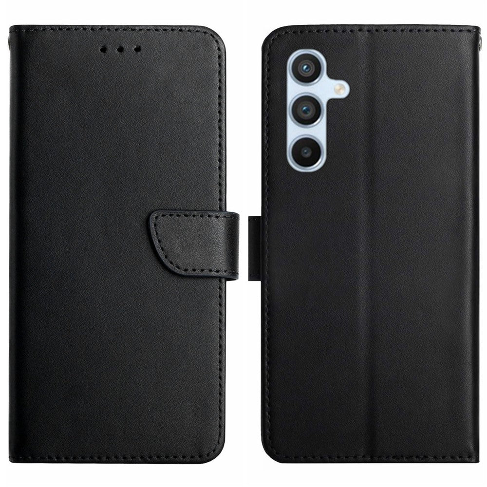 HT02 For Samsung Galaxy M35 5G Case Genuine Cow Leather Flip Wallet Phone Cover