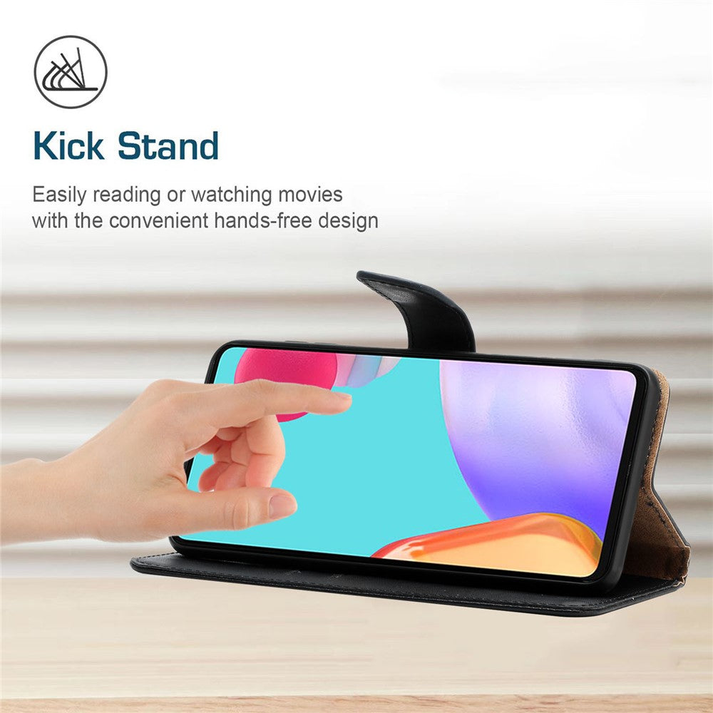 HT02 For Samsung Galaxy M35 5G Case Genuine Cow Leather Flip Wallet Phone Cover