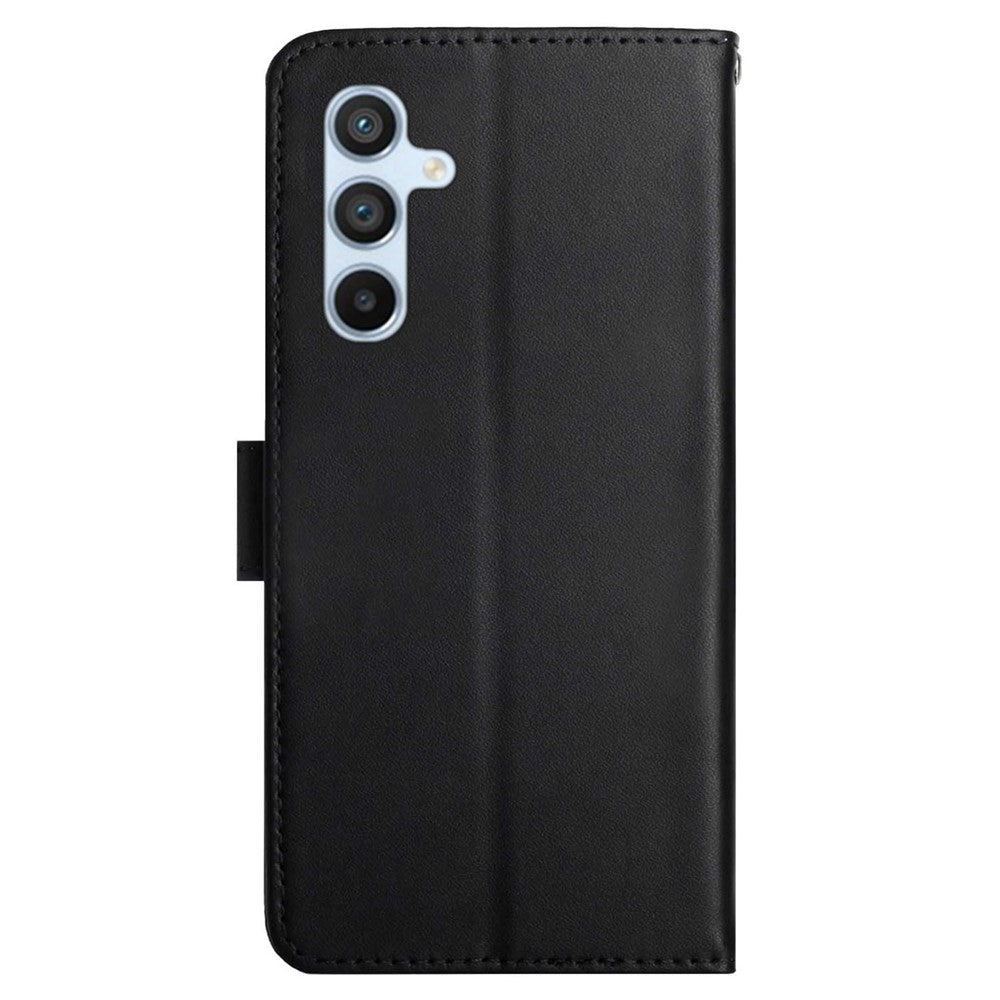 HT02 For Samsung Galaxy M35 5G Case Genuine Cow Leather Flip Wallet Phone Cover