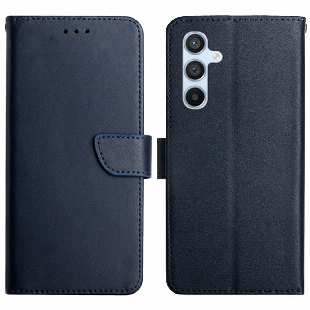 HT02 For Samsung Galaxy M35 5G Case Genuine Cow Leather Flip Wallet Phone Cover