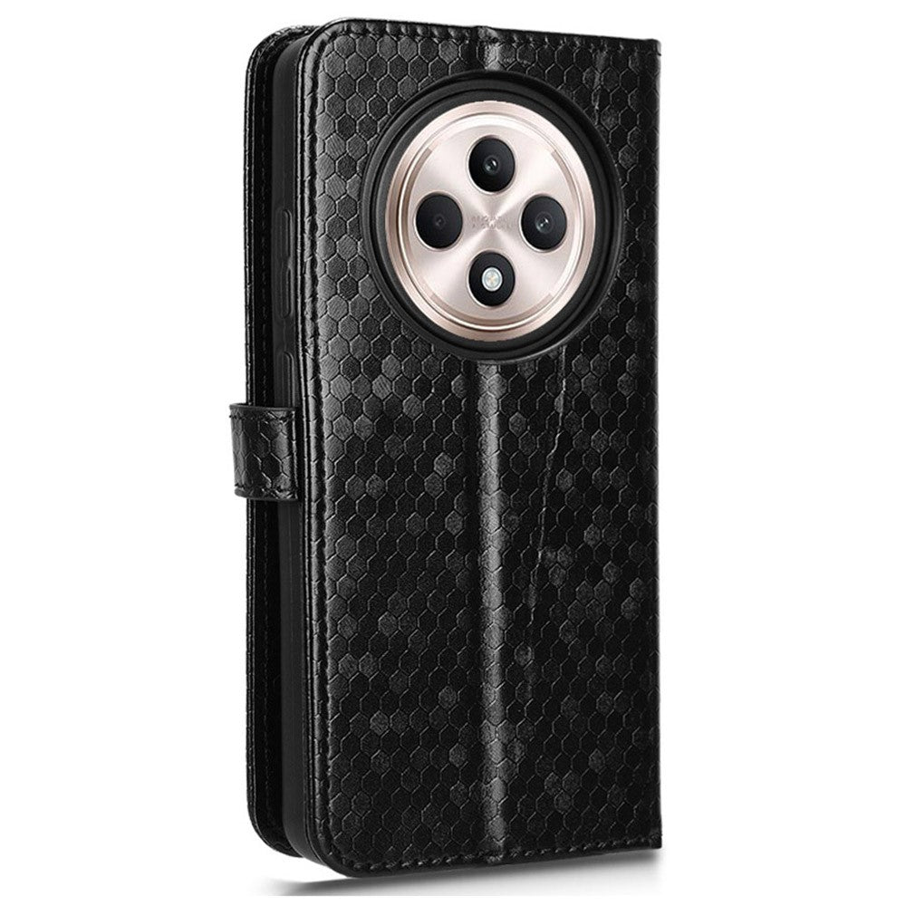 For Oppo Reno12 F 5G Wallet Phone Case Dot Pattern Imprint PU Leather Flip Cover