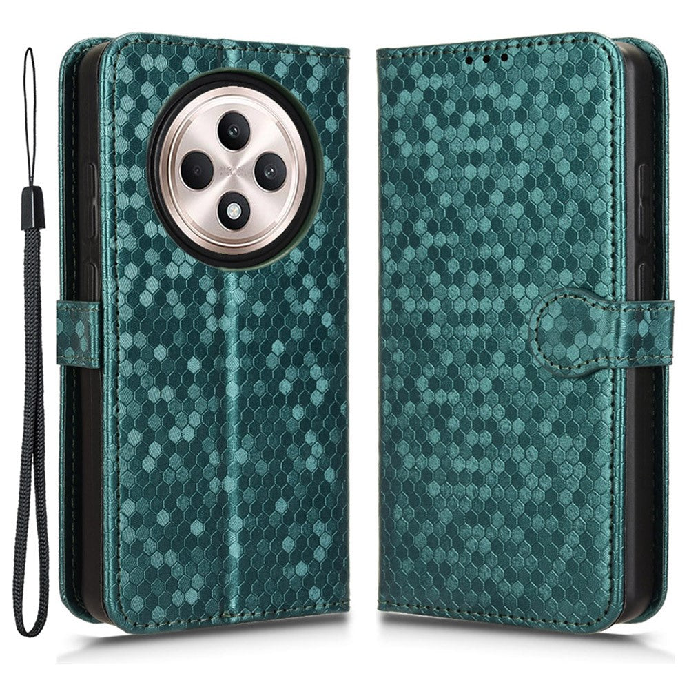For Oppo Reno12 F 5G Wallet Phone Case Dot Pattern Imprint PU Leather Flip Cover