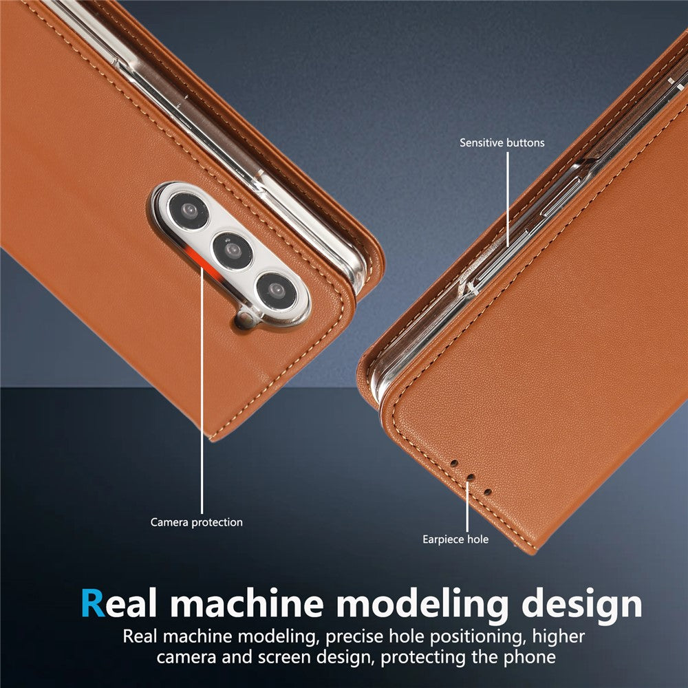 ABEEL til Samsung Galaxy Z Fold6 5G telefoncover RFID-blokerende læder flipcover