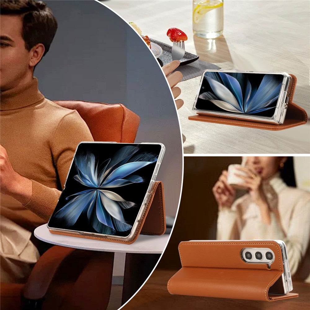 ABEEL For Samsung Galaxy Z Fold5 5G Stand Case RFID Blocking Leather Phone Cover