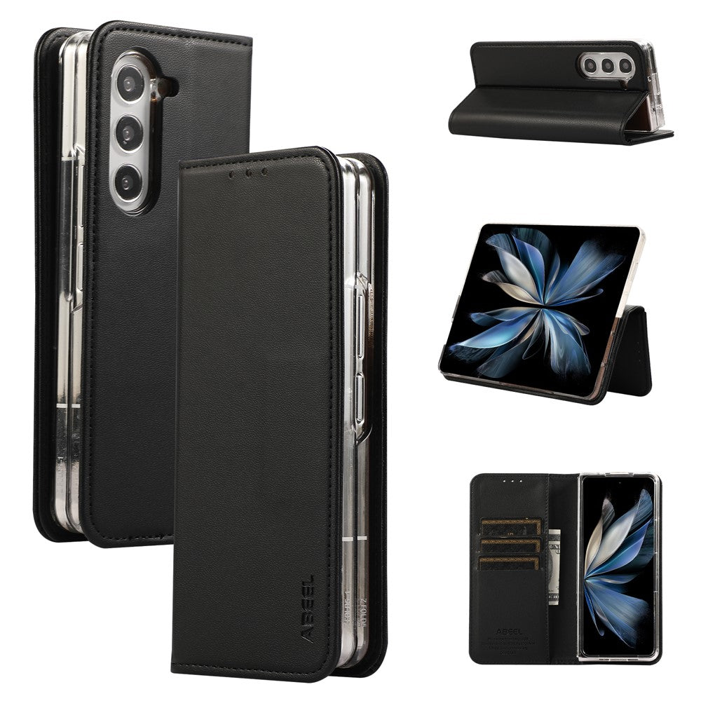 ABEEL For Samsung Galaxy Z Fold5 5G Stand Case RFID Blocking Leather Phone Cover