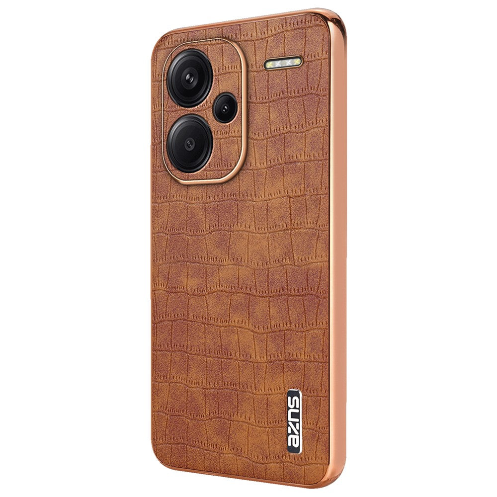 AZNS For Xiaomi Redmi Note 13 Pro+ 5G Electroplating Case Textured PU+TPU Phone Cover