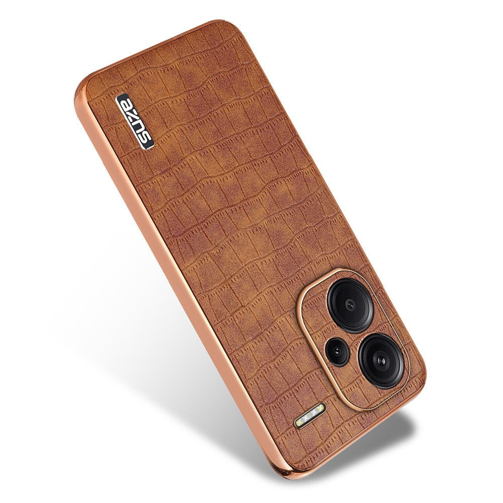 AZNS For Xiaomi Redmi Note 13 Pro+ 5G Electroplating Case Textured PU+TPU Phone Cover