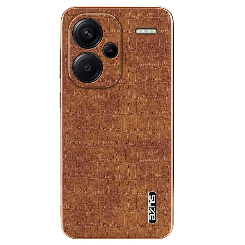 AZNS For Xiaomi Redmi Note 13 Pro+ 5G Electroplating Case Textured PU+TPU Phone Cover