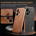 AZNS For Xiaomi Redmi Note 13 Pro+ 5G Electroplating Case Textured PU+TPU Phone Cover