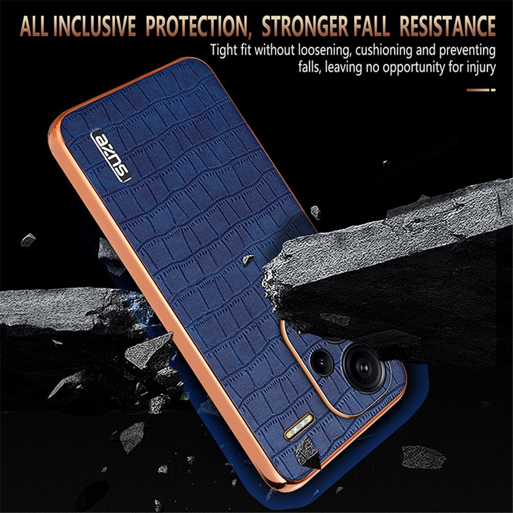 AZNS For Xiaomi Redmi Note 13 Pro+ 5G Electroplating Case Textured PU+TPU Phone Cover