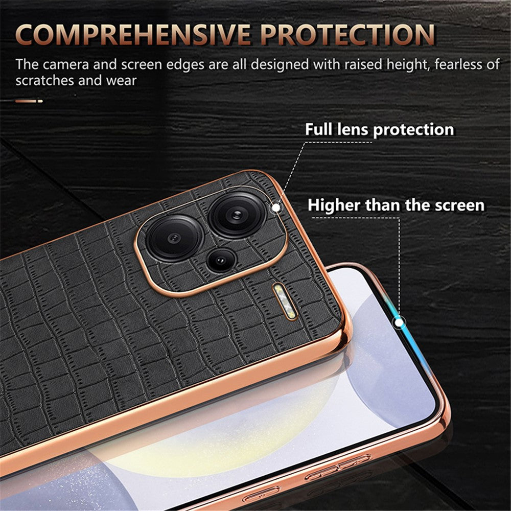 AZNS For Xiaomi Redmi Note 13 Pro+ 5G Electroplating Case Textured PU+TPU Phone Cover