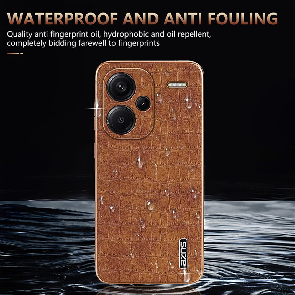 AZNS For Xiaomi Redmi Note 13 Pro+ 5G Electroplating Case Textured PU+TPU Phone Cover