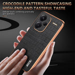 AZNS For Xiaomi Redmi Note 13 Pro+ 5G Electroplating Case Textured PU+TPU Phone Cover
