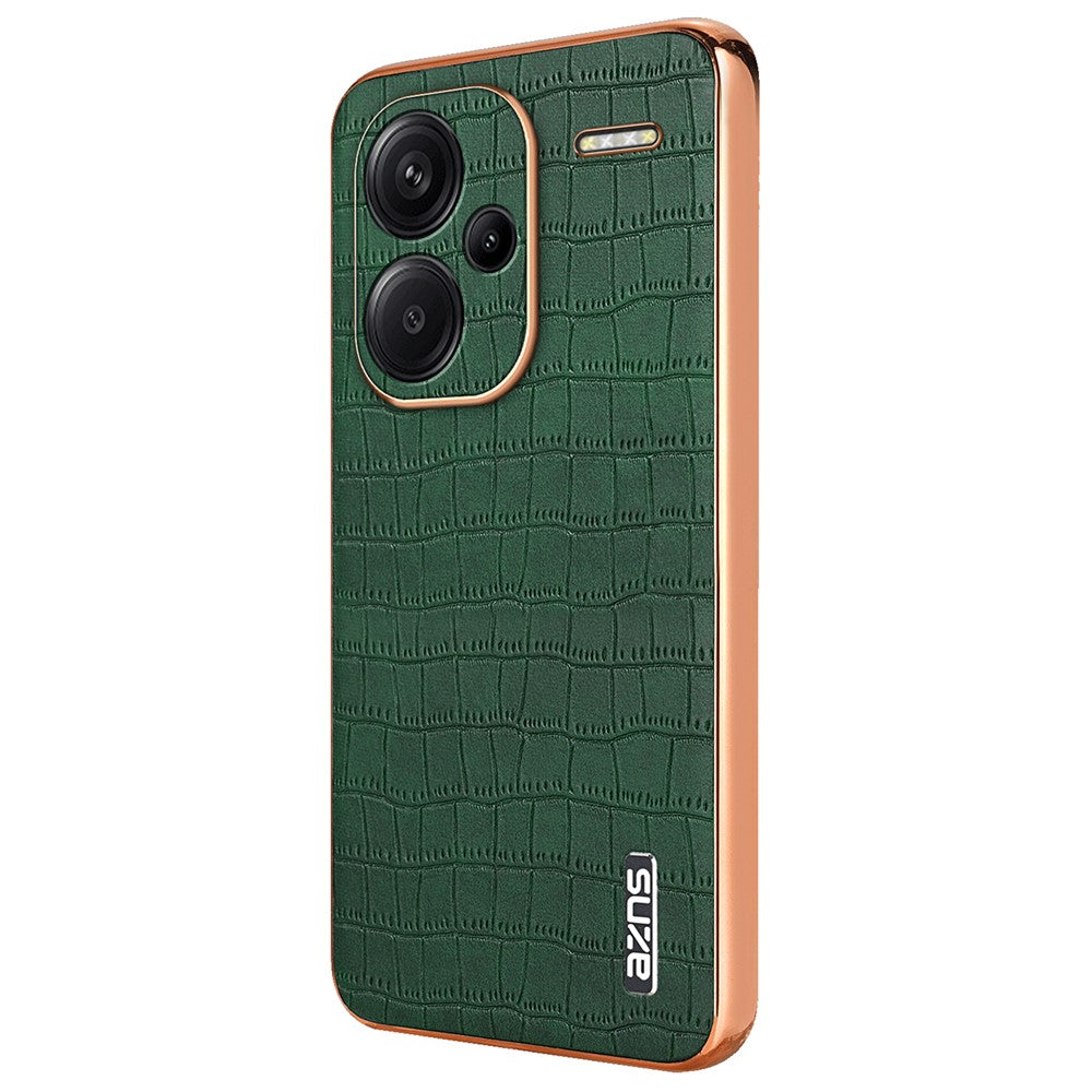 AZNS For Xiaomi Redmi Note 13 Pro+ 5G Electroplating Case Textured PU+TPU Phone Cover