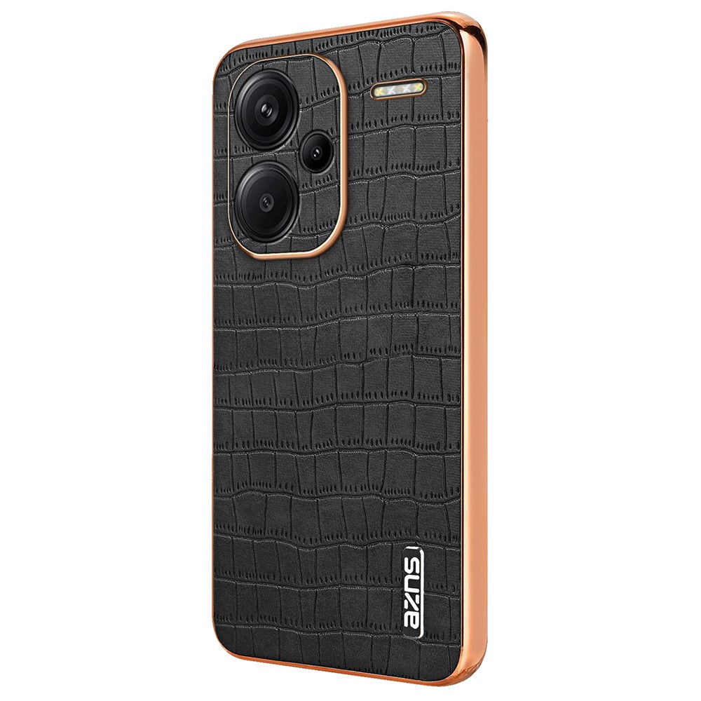 AZNS For Xiaomi Redmi Note 13 Pro+ 5G Electroplating Case Textured PU+TPU Phone Cover